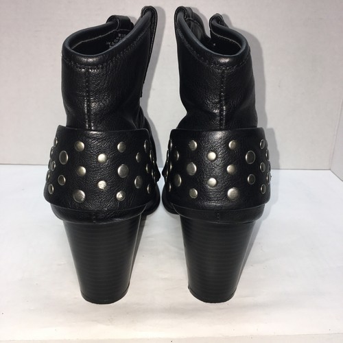 Simply Vera Wang schwarze Kunstleder-Stiefeletten Motorrad Westernstiefel Damen 10M - Bild 5 von 9