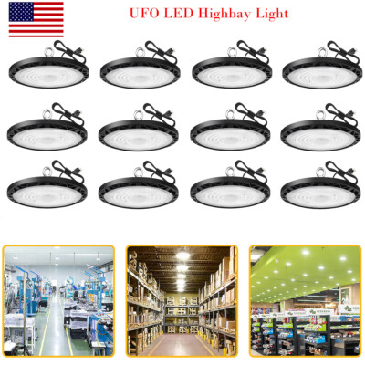 12 Pack 100W UFO LED High Bay Light Industrial Factory Warehouse Shop Commercial