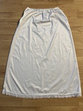 Vintage Deena White Soft Nylon Half Slip Floral Lace Trim Size Small Granny