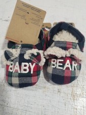 Dearfoams Bear Baby Bear Memory Foam Slippers - Plaid Size 56 NEW