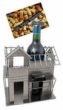 Topping-out Cerimonia Porta Bottiglia da Vino in Metallo Argento  - Idee Regalo