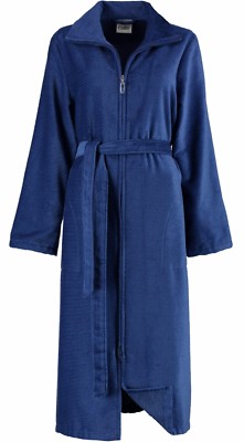 Cawö Damen Bademantel Saunamantel Morgenmantel blau 4311 115