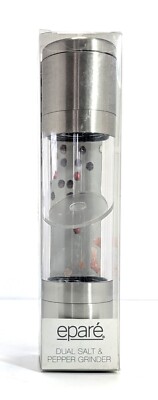 Eparé 9'' Dual Salt & Pepper Grinder Mill Stainless Steel Ceramic New in Box 