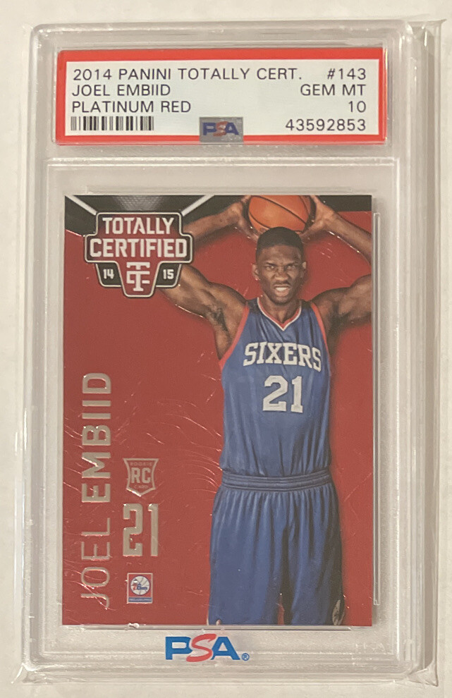 2014 Joel Embiid Totally Certified 143 Platinum Red Rookie /279 PSA 10 +Bonus RC