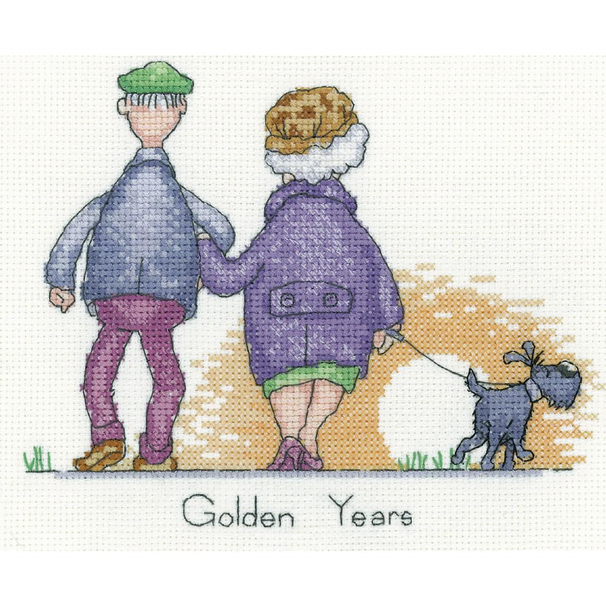 Heritage counted cross stitch kit Aida ""Golden Years"", GYGY1574-A, 17,5x14cm, DI