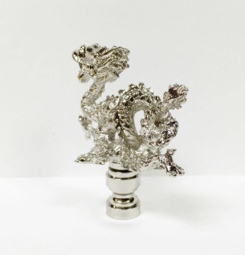 Lamp Finial-SERPENT/DRAGON-Satin Nickel Finish, Highly detailed metal casting - Picture 7 of 10