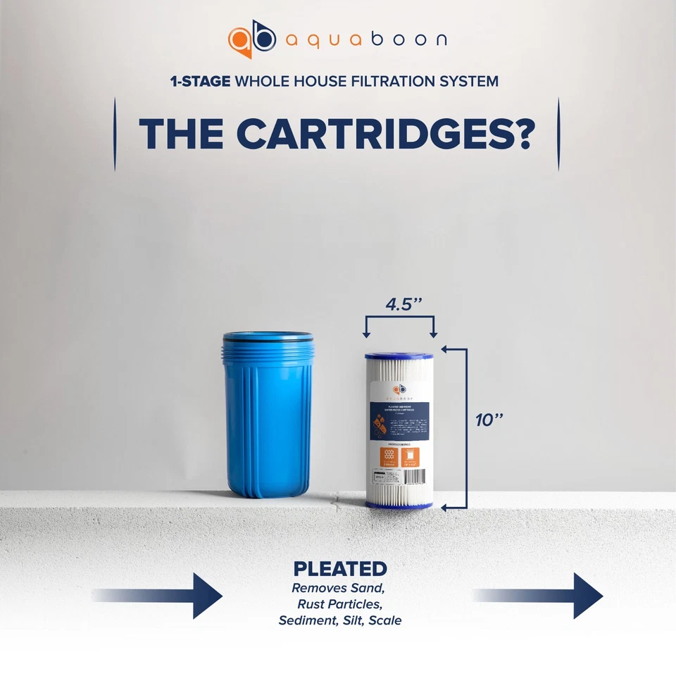 Big Blue 10" Whole House Water Filter System (1"Port)+ Bracket+ Pleated Sediment - Image 3 of 4