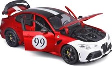 Alfa Romeo Giulia GTAm #99 Red Metallic with Black Top and White Graphics 1/18