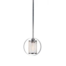 Toltec Infinity 1 Lt Stem Pendant, Chrome w/Amber LED Bulb - 1602-CH-LED18C