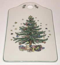 Vintage Nikko Christmas Cheese Board/Snack Plate 9" x 5-3/4" Ceramic Japan W/box