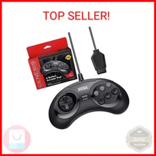 Retro-Bit Official Sega Genesis Controller 6-Button Arcade Pad for Sega Genesis 