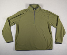 Eddie Bauer Shirt Mens XL Green Olive 1/4 Zip Up Sweater Pullover Outdoor Hiking