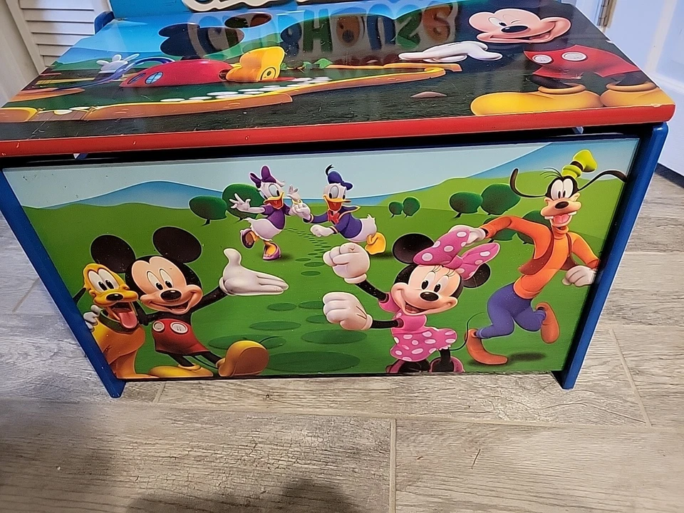 Mickey Mouse Clubhouse Toy Organizer Storage Bins Kids Playroom Box Bedroom - Image 3 of 4