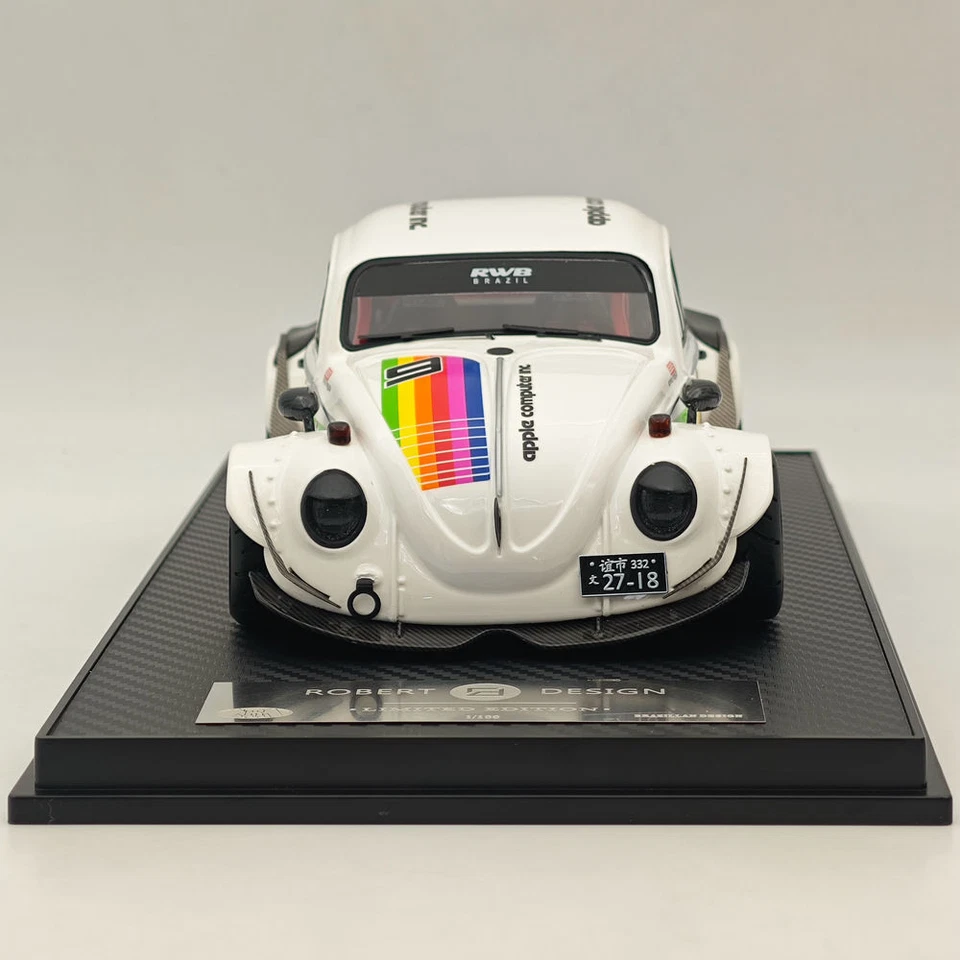 RAM Coleccionables 1:18 RWB Volkswagen VW Escarabajo Apple CUERPO ANCHO #9 RM0028 Blanco Foto 4 de 4