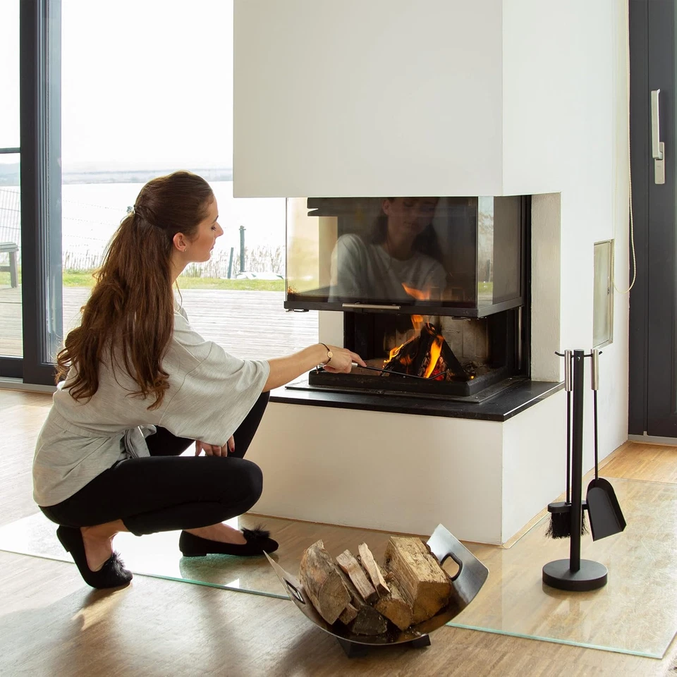 Relaxdays Cesto Porta-Legna Acciaio Inox Cassa Cassetta Contenitore per Legname - Immagine 2 di 4