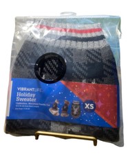 Vibrant Life Dog Holiday Sweater Moose Design For Dogs 5-10 Lbs 10.5 In Back XS