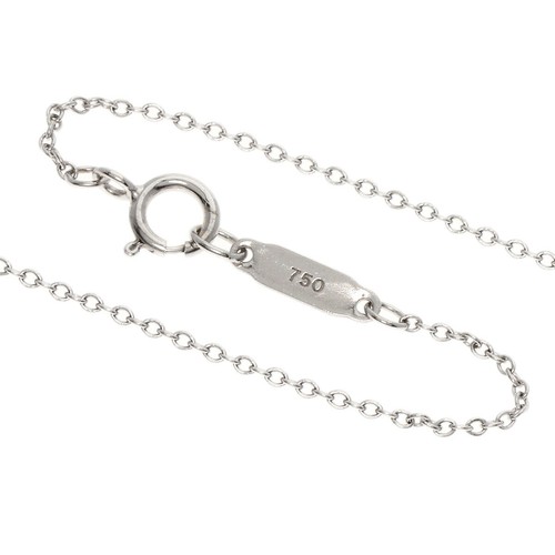 Tiffany & Co. Metro Heart Diamond K18 White Gold L:42cmNecklace Pre Owned U0429