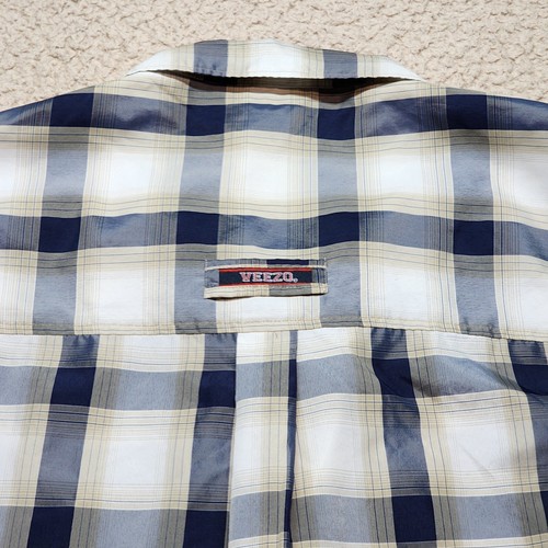 Veezo Wear Short Sleeved Button Up Shirt Mens 2XL Blue Plaid Pockets preowned - Picture 8 of 9