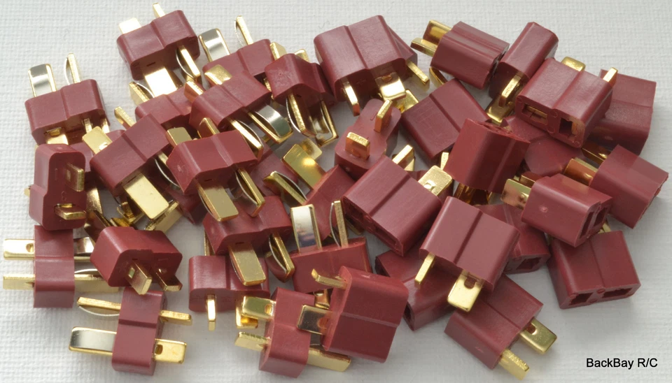 (20) Male / Female Pair Deans Style T-Connector Lipo Battery Plugs - No Ridges - Image 3 of 3