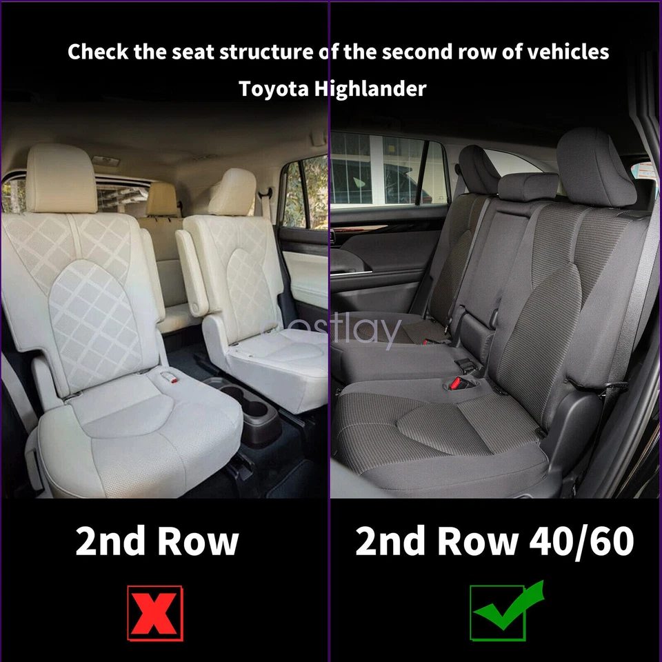 For 2020-2023 Toyota Highlander Full Set Protector Leather seat covers 8 Seat - Image 4 of 4