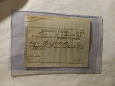 RARE VINTAGE BANK CHECK 1825 TREASURY OFFICE CASHIER OF CUMBERLAND BANK
