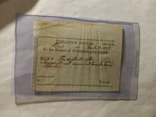 RARE VINTAGE BANK CHECK 1825 TREASURY OFFICE CASHIER OF CUMBERLAND BANK