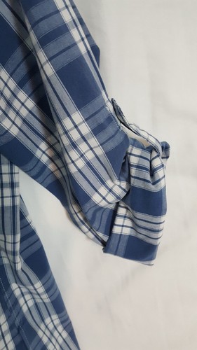 Faded Glory Women's Blue Plaid Button Front Blouse Size M (8-10) - Picture 4 of 8
