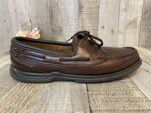 Sebago Docksides Schooner Dark Brown Leather Loafer Boat Shoes Mens SZ 7M - Picture 14 of 17