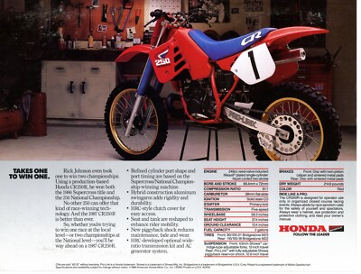 1987 HONDA CR250 High-res Scans of Original BROCHURE AHRMA