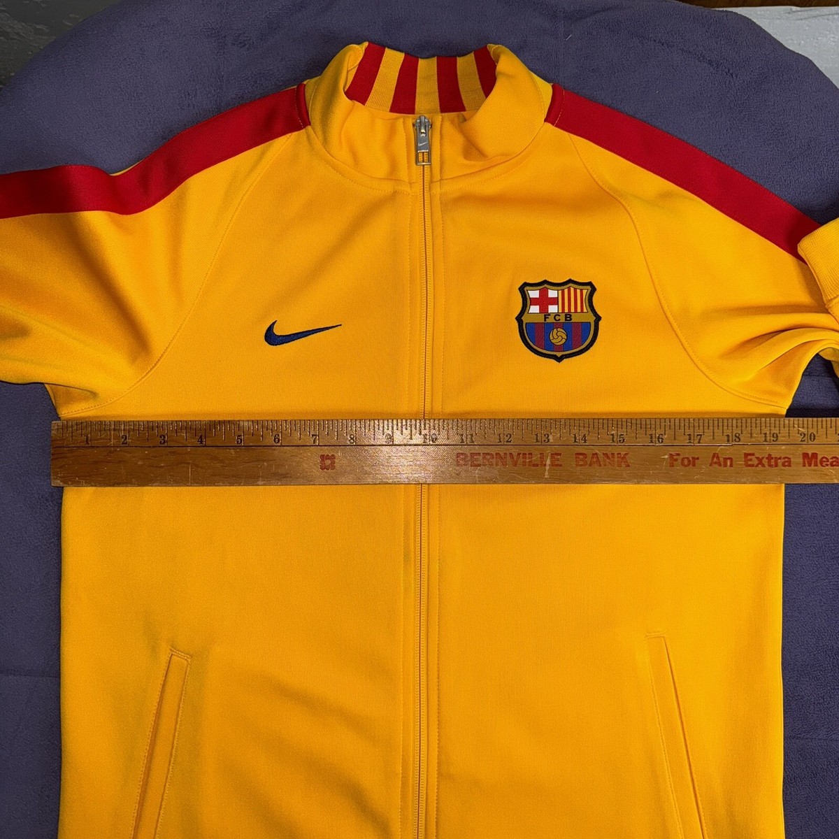 Barcelona FC Jacket Kids Youth XL 13-15 Yrs Yellow Nike