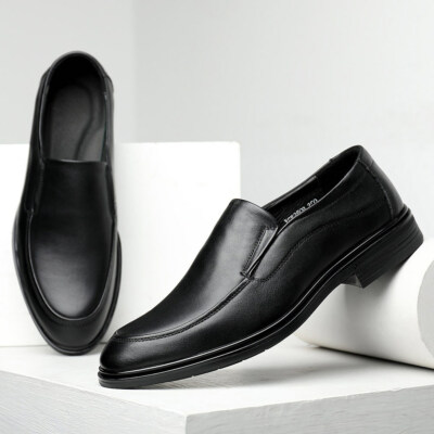 Men Pu Leather Pointed Toe Slip On Loafers Business Casual Party