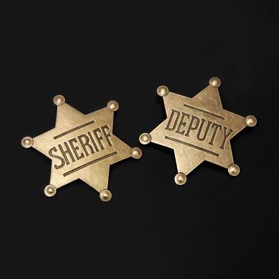 2PCS Governor SHERIFF DEPUTY Matel badge Brooch pin cosplay costume Pins