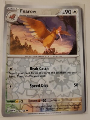 Fearow 022/165 Reverse Holo 151 Pokemon 