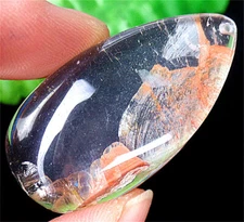 45x24x10mm Natural Red Ghost Crystal Quartz Teardrop Reiki Pendant Bead AD63805