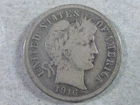1916-S Barber Dime, Antique U.S. 90% Silver Coinage, Free Shipping