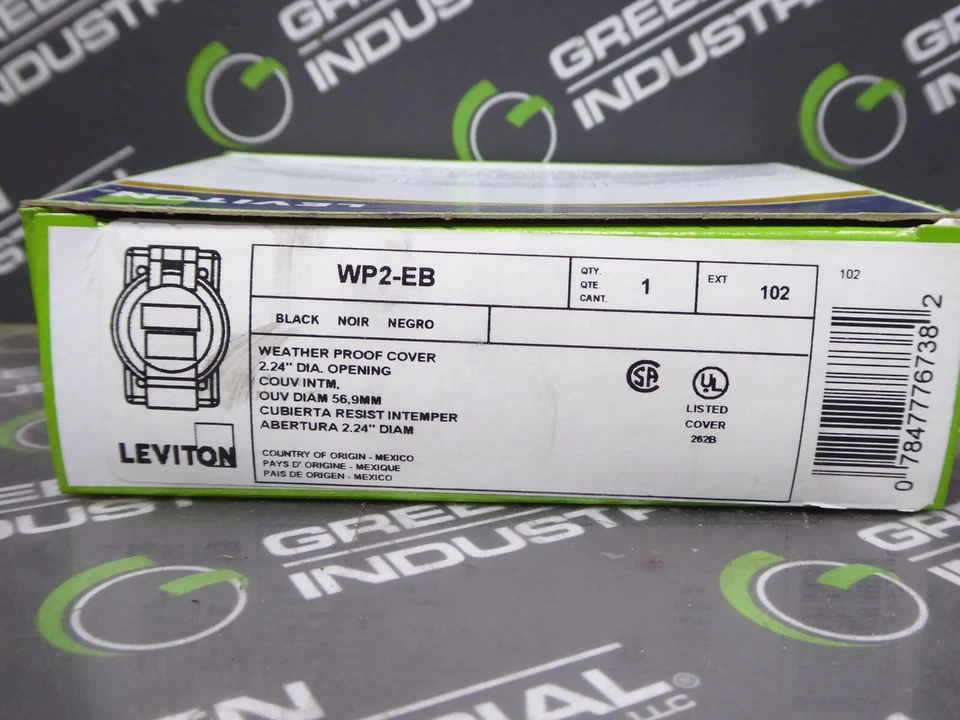 NUEVO Leviton WP2-EB 2.24" 1-Gang Negro Impermeable Cubierta de Salida Foto 2 de 4