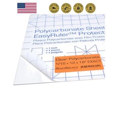 Polycarbonate Clear Plastic Sheet 12" X 18" X 0.0625" 1/16" Exact, EasyRuler ...