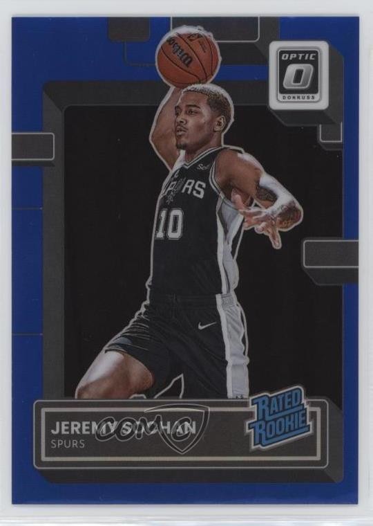 2022 Panini Donruss Optic Rated Rookie Blue Prizm 22/49 Jeremy Sochan #236 k7n