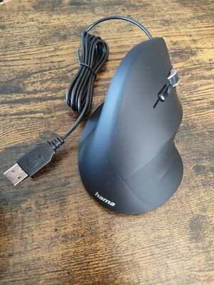 Hama EMC-500 Ergonomische Maus Vertikal Schwarz 1800 Dpi 6 Tasten USB