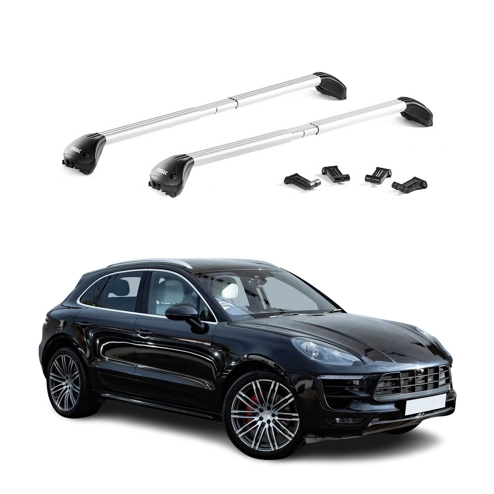 Barres de toit en alu gris pour Porsche Macan 95B de 2015 à 2026