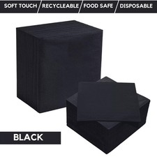 100 PAPER NAPKINS , SOFT 2 PLY FOOD SAFE POPPIES PARTY  CATERING 33CMS OR 40 CMS