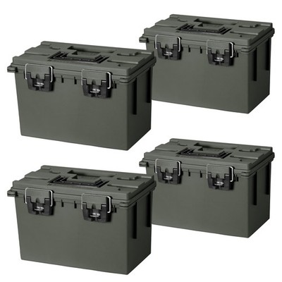 Sheffield 12765 XL Storage Bins With Lids, 4-Pack Stackable Storage Bins, Mad...