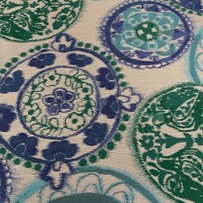 4 yards Sunbrella WaterColor Medallion Lagoon Green Outdoor Upholstery Fabric