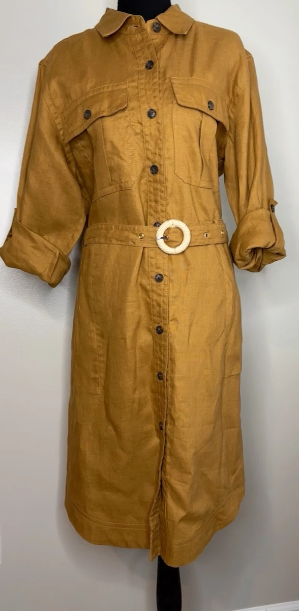chinese dress ladies Linen Midi Shirtdress – TATA LA