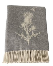 Scottish Thistle Throw - 100 Merino Wool - Made in Scotland