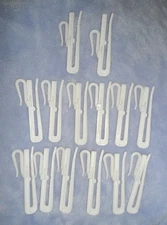 12x Plastic White Adjustable Curtain Drapery Hooks 2.75" x 1" Made in Japan