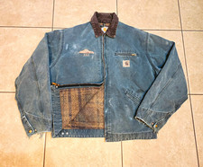 Vintage Carhartt Detroit J47 HTG Blanket Lined Full Zip Work Jacket Men's L Tall
