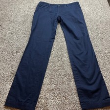 BOSS Hugo Boss Chinos Mens 34x31 Navy Blue Flat Front Dress Pants Office Casual
