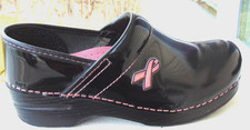dansko womens black leather clogs shoes pink ...