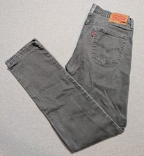 Levi's 511 Men's 34x34 Slim Fit Jeans Charcoal Gray Stone Wash Denim